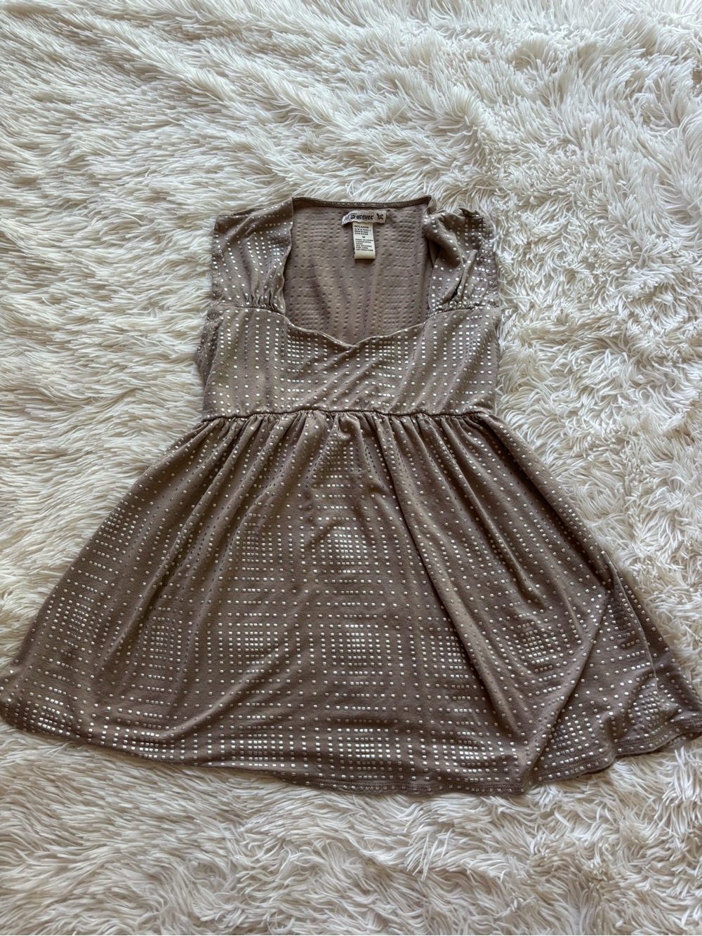 Forever 21 Taupe Dot-Accent Women's Top